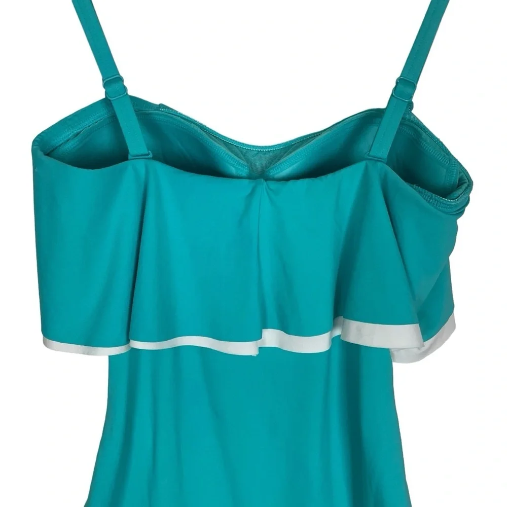Coco Reef AQUA Contours Ruffled One-Piece‎ Swimsuit Size 10 (34D) - Picture 4 of 13